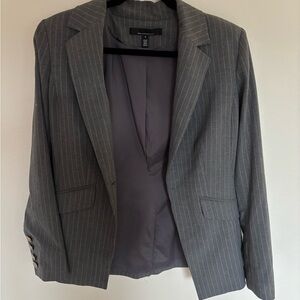 White House Black Market Gray Pinstripe Suit Jacket